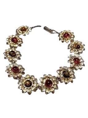 V8 POLAND 925 Sterling Silver & Baltic Amber Bracelet. Pre Owned.